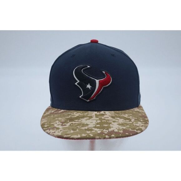 New Era NFL Houston Texans Salute to Service Blue Camo SnapBack Hat - Picture 3 of 10